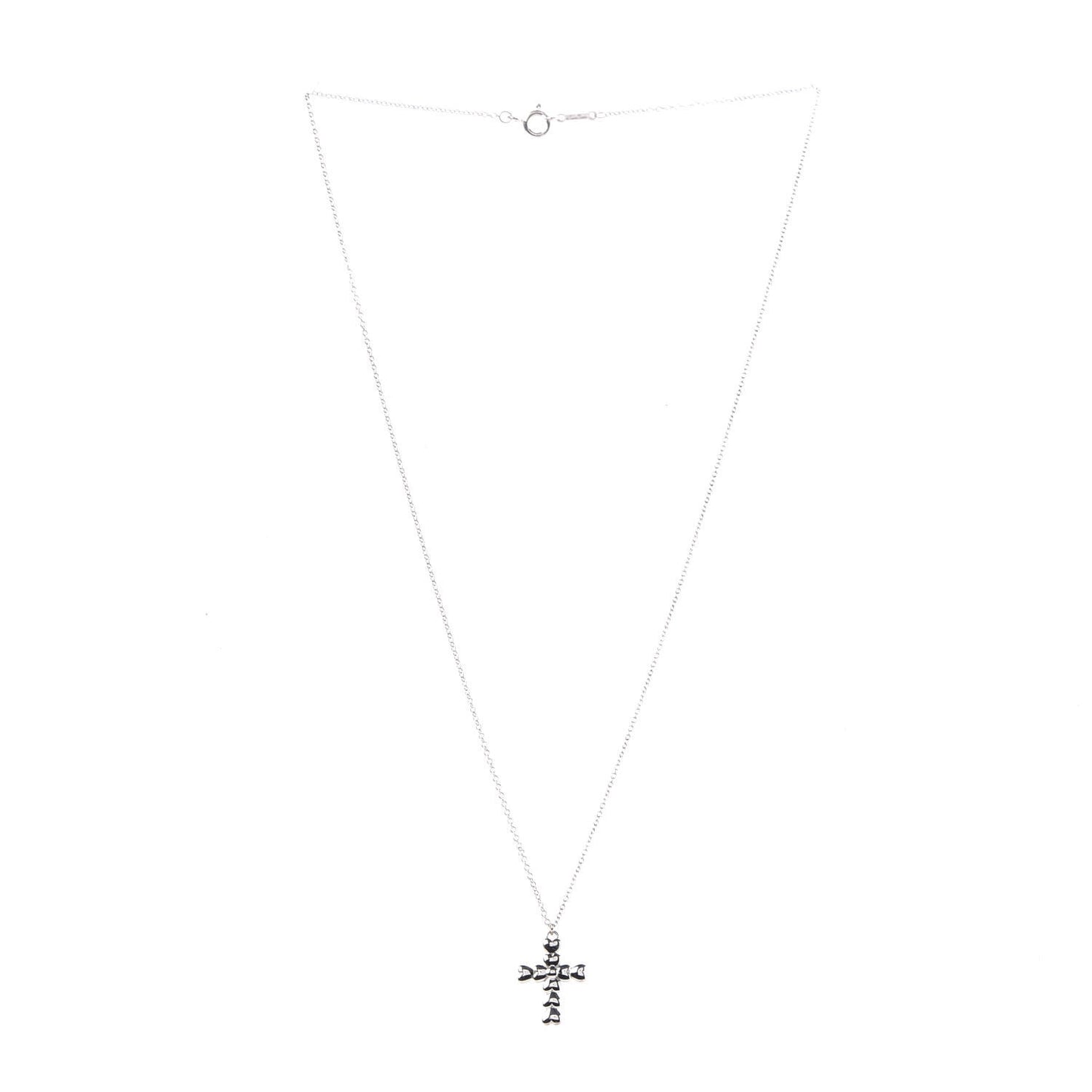Sterling Silver Paloma Picasso Crown of Hearts Cross Pendant Necklace