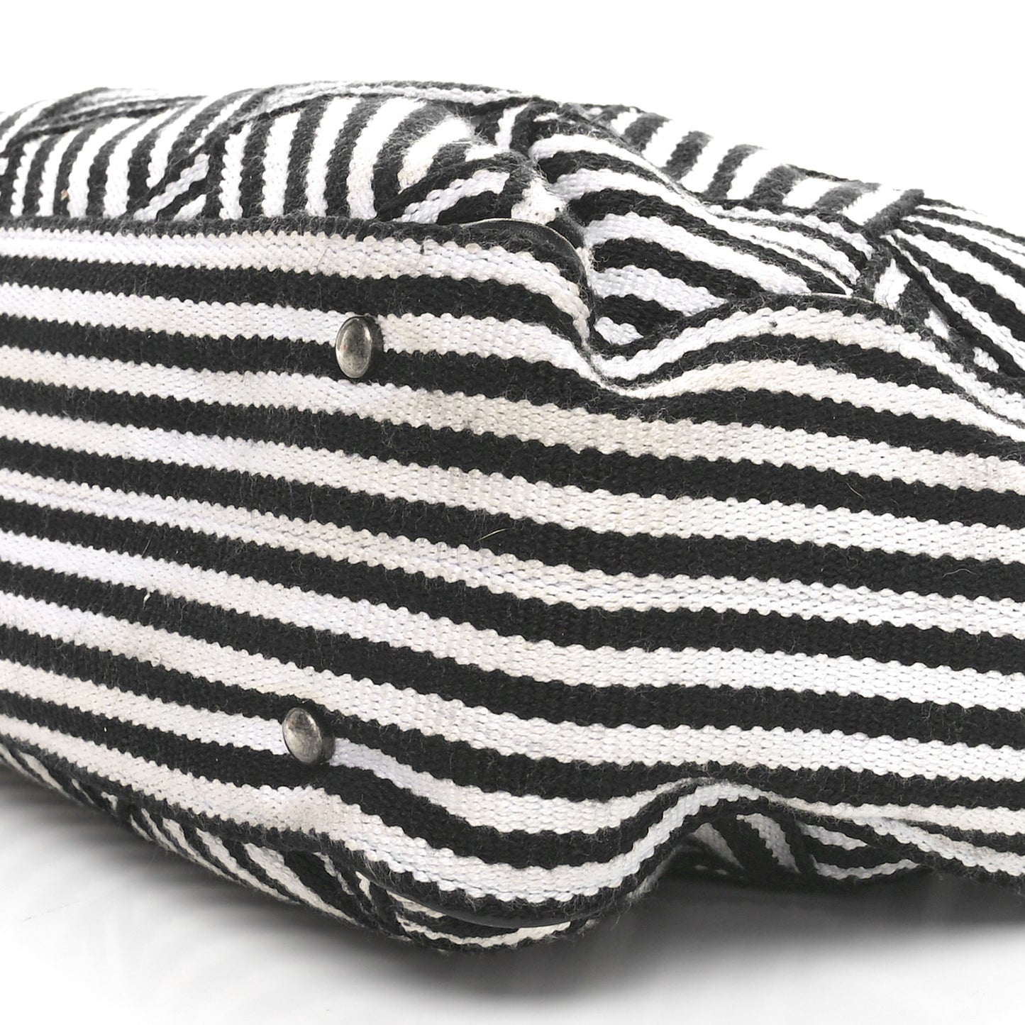 Woven Canvas Large Easy Shopping Tote Black White