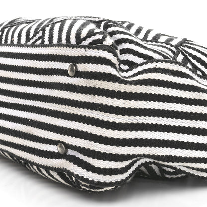 Chanel Woven Canvas Large Easy Shopping Tote Black White 10 of 10