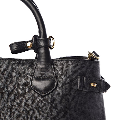 Burberry Grainy Calfskin House Check Medium Banner Tote Black 16 of 16