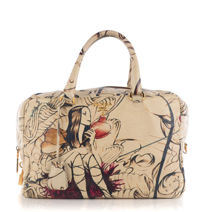 Prada X JAMES JEAN Cervo Lux Fairy Print Large Double Handle Boston Bag Prugna 1 of 19