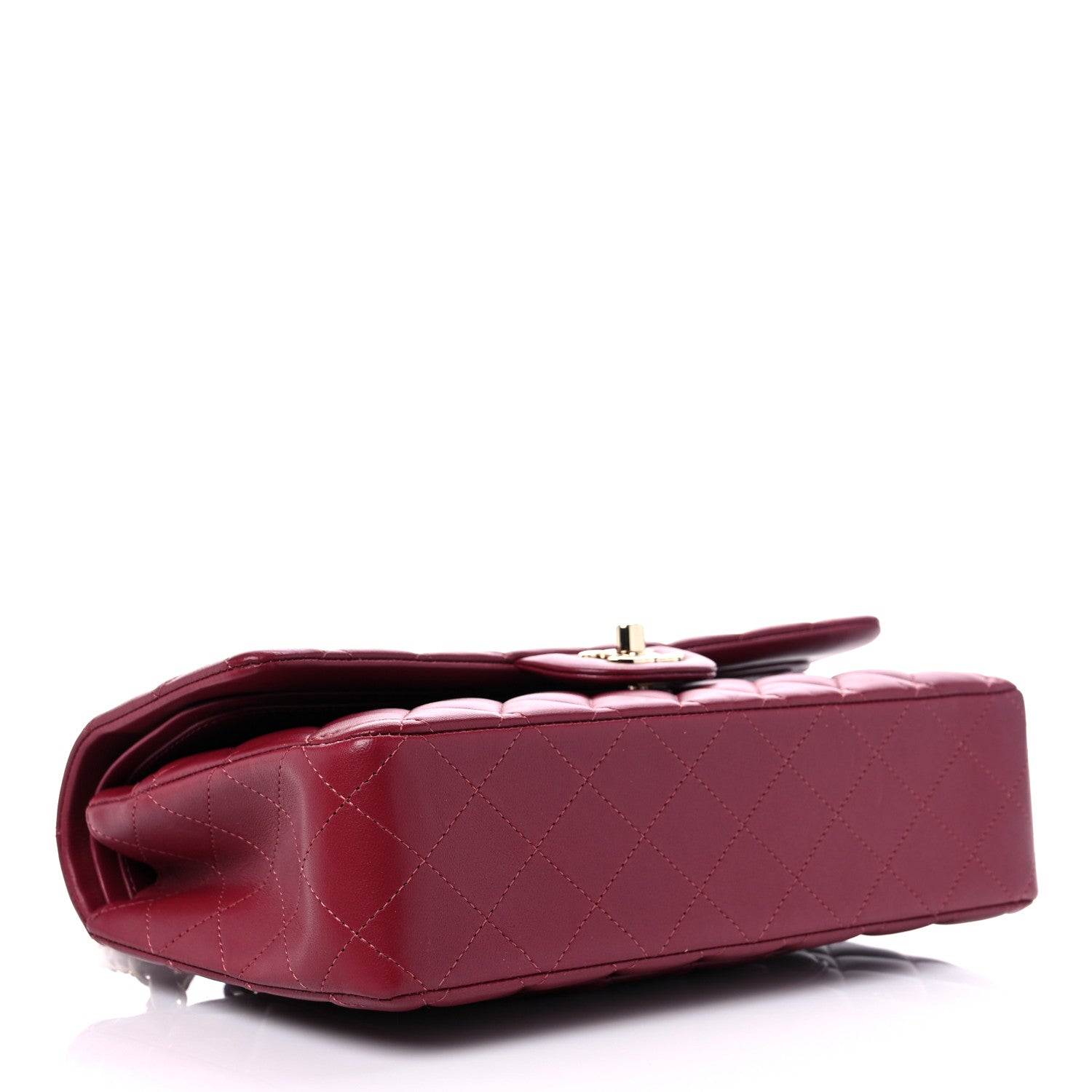 Chanel Lambskin Quilted Medium Double Flap Burgundy 4 of 12