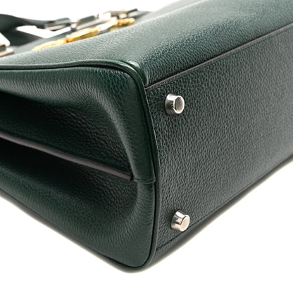 Gucci Grainy Calfskin Small Zumi Top Handle Bag Vintage Green 9 of 10