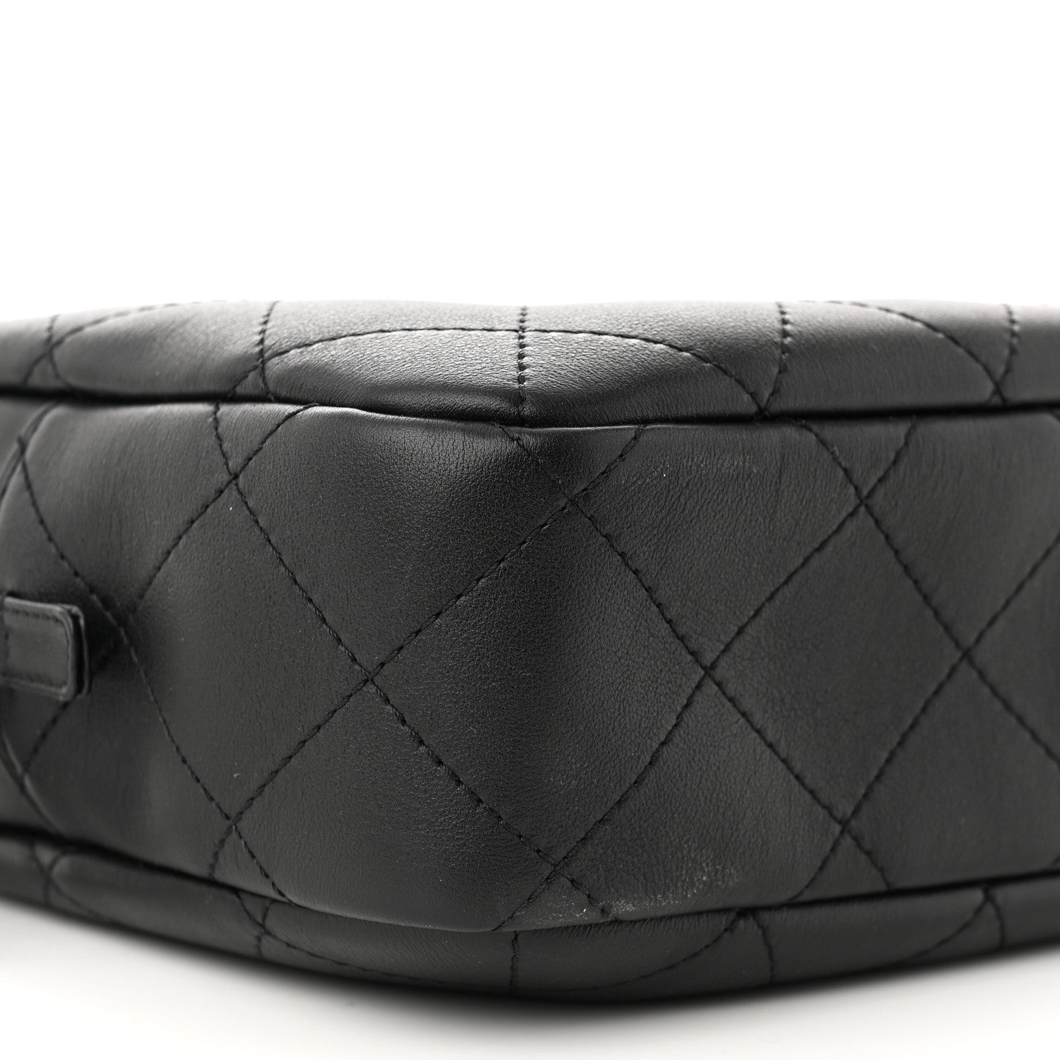 Chanel Calfskin Diamond Stitched Top Handle Bowling Bag Black 9 of 10