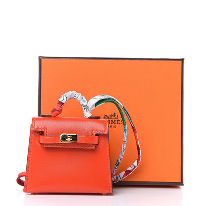 Hermes Tadelakt Mini Kelly Twilly Bag Charm Capucine 4 of 4