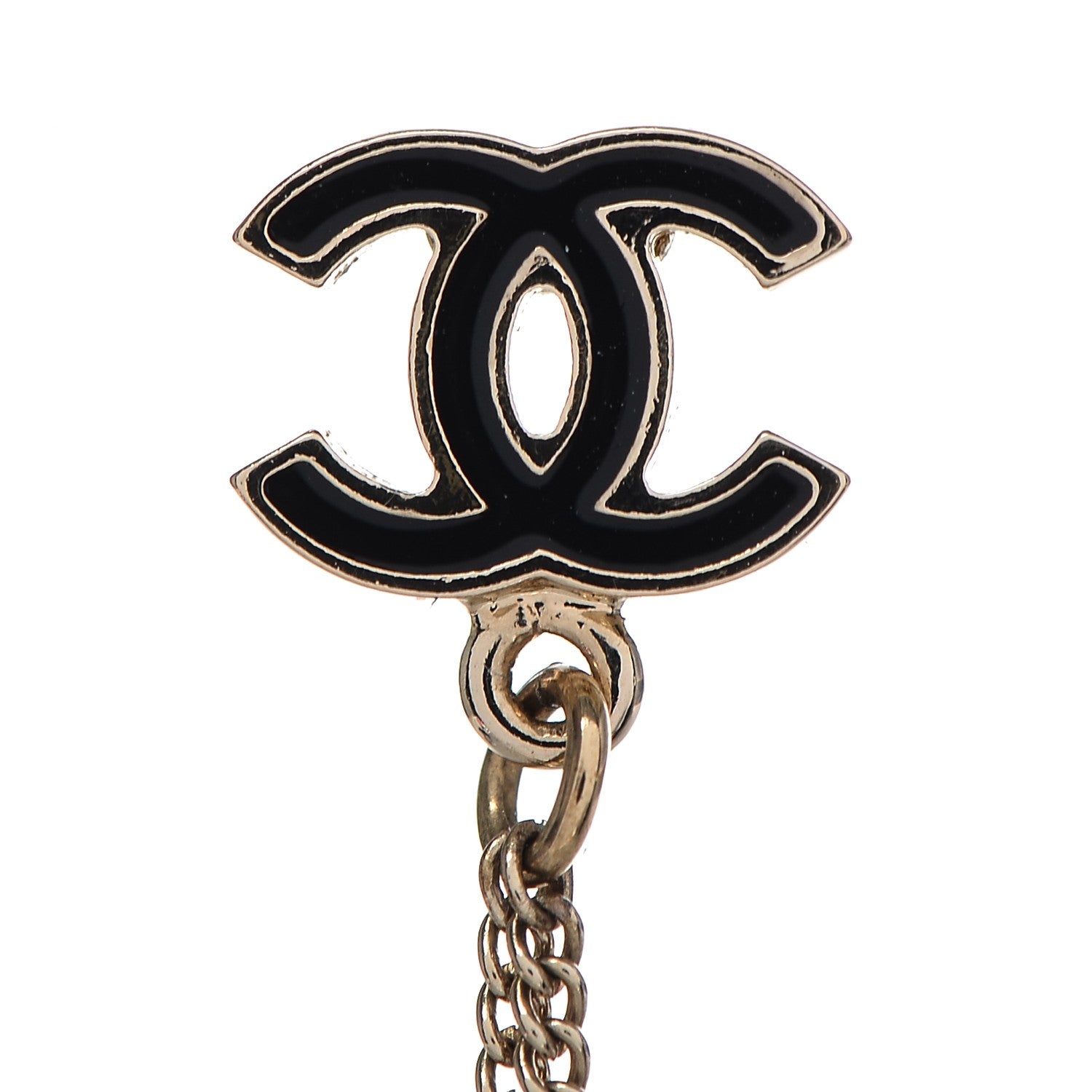 Chanel Enamel CC Pearl Dangle Earrings Black 5 of 6