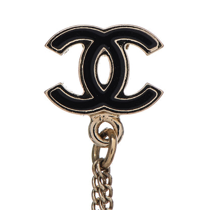 Chanel Enamel CC Pearl Dangle Earrings Black 5 of 6
