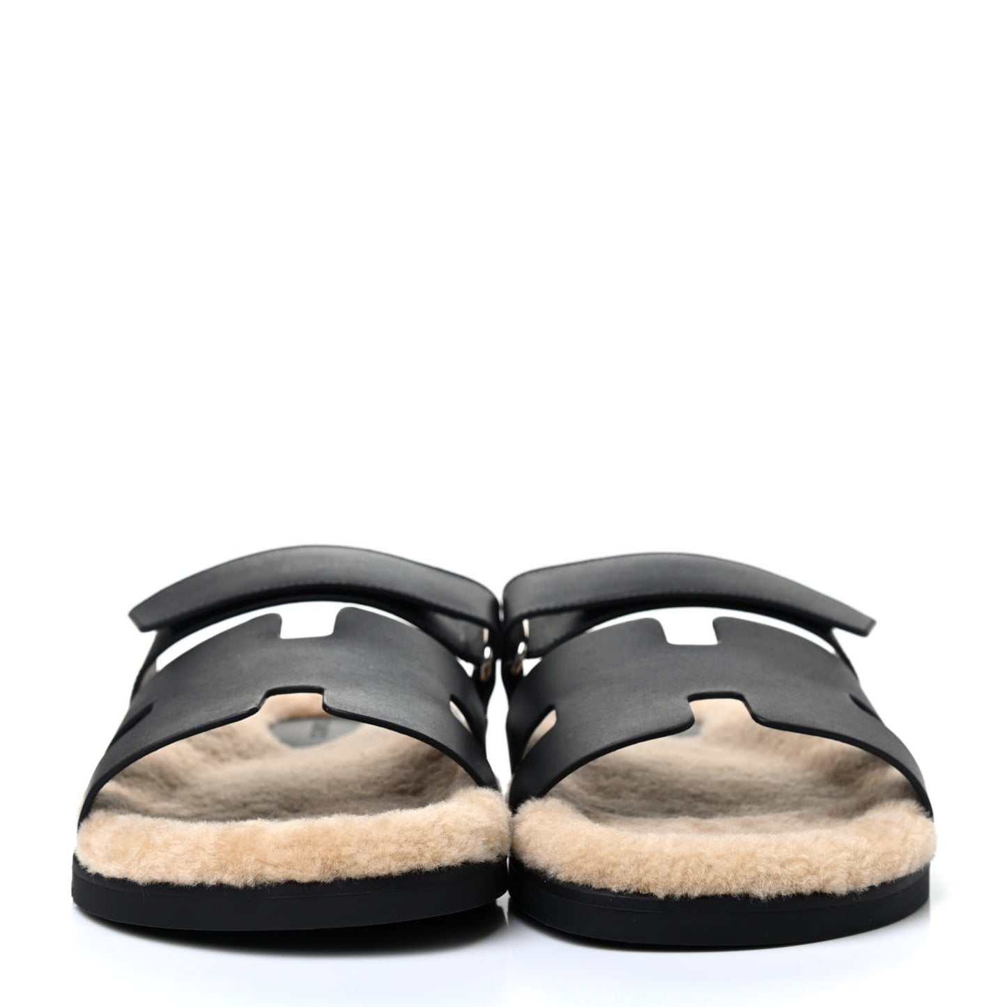 Veau Indios Woolskin Mens Chypre Sandals 43 Black Ecru