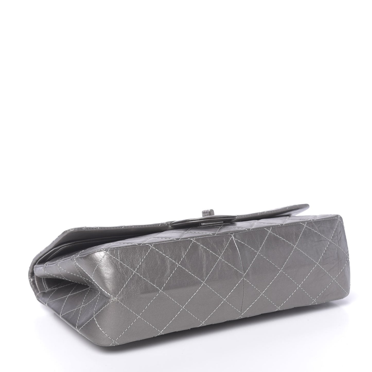 Metallic Aged Calfskin Quilted 2.55 Reissue 227 Flap Argent Fonce