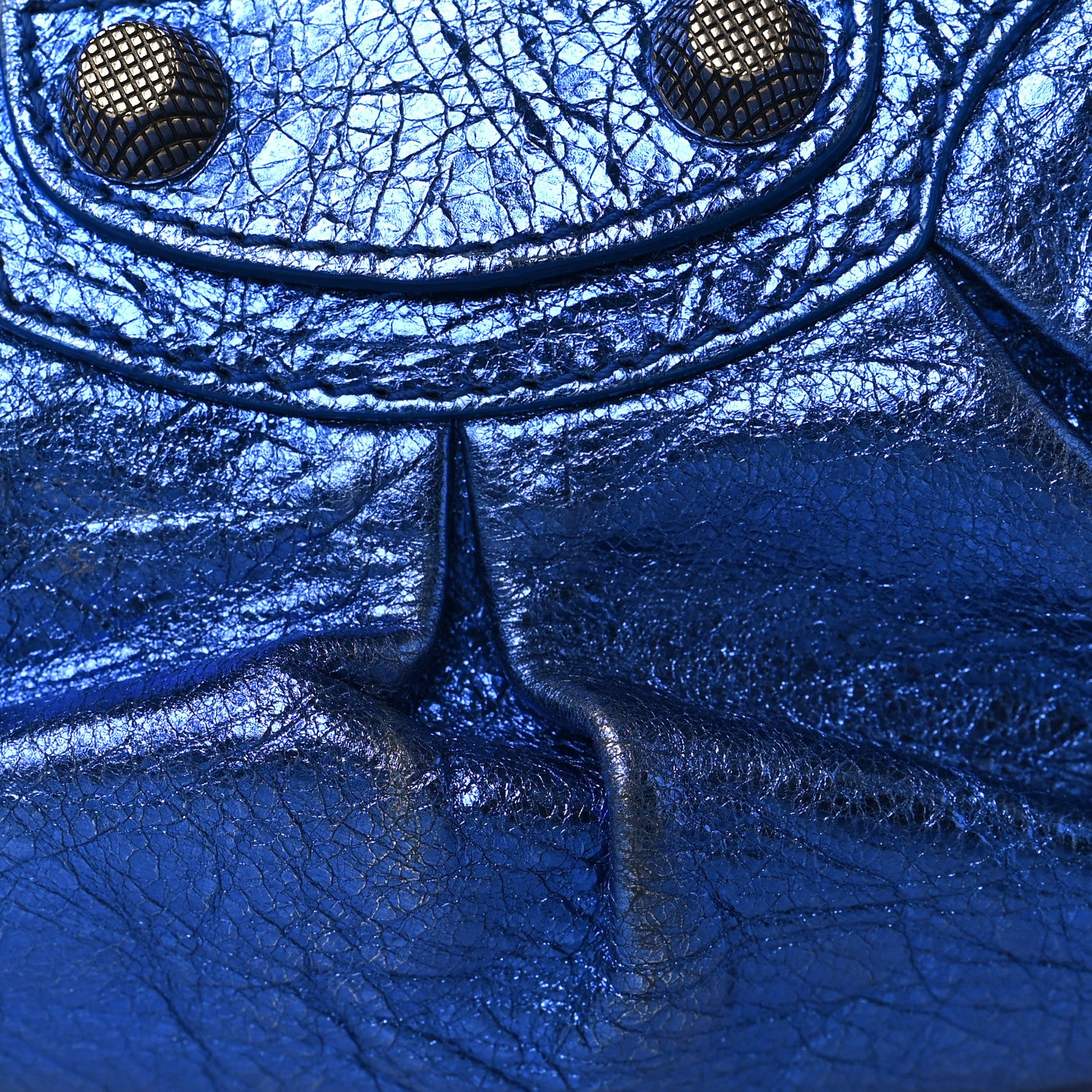 Balenciaga Metallic Arena Agneau Le Cagole Shoulder Bag XS Blue 12 of 13