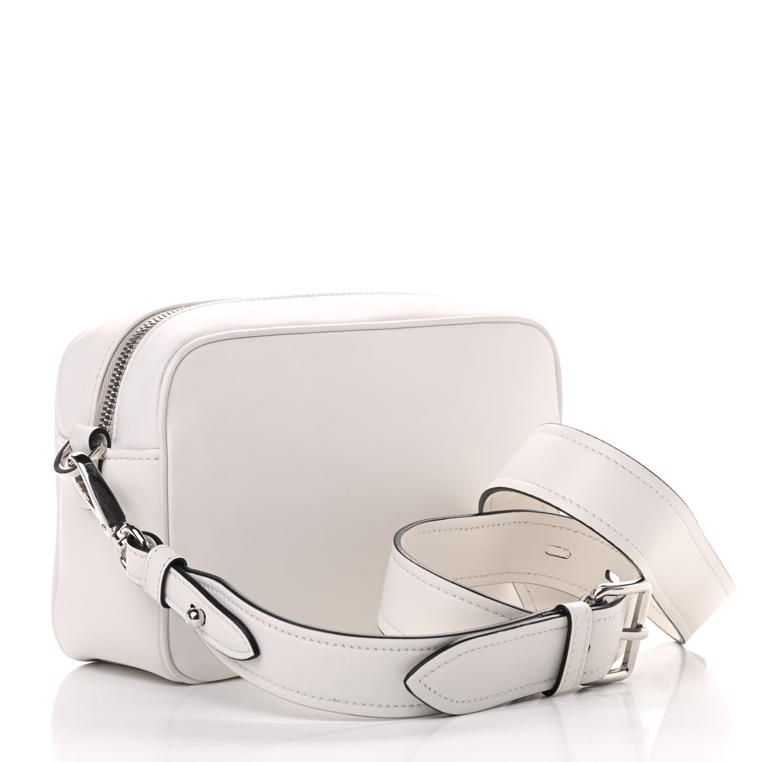 Prada City Calf Palm Tree Print Camera Bag White Papaya 3 of 11