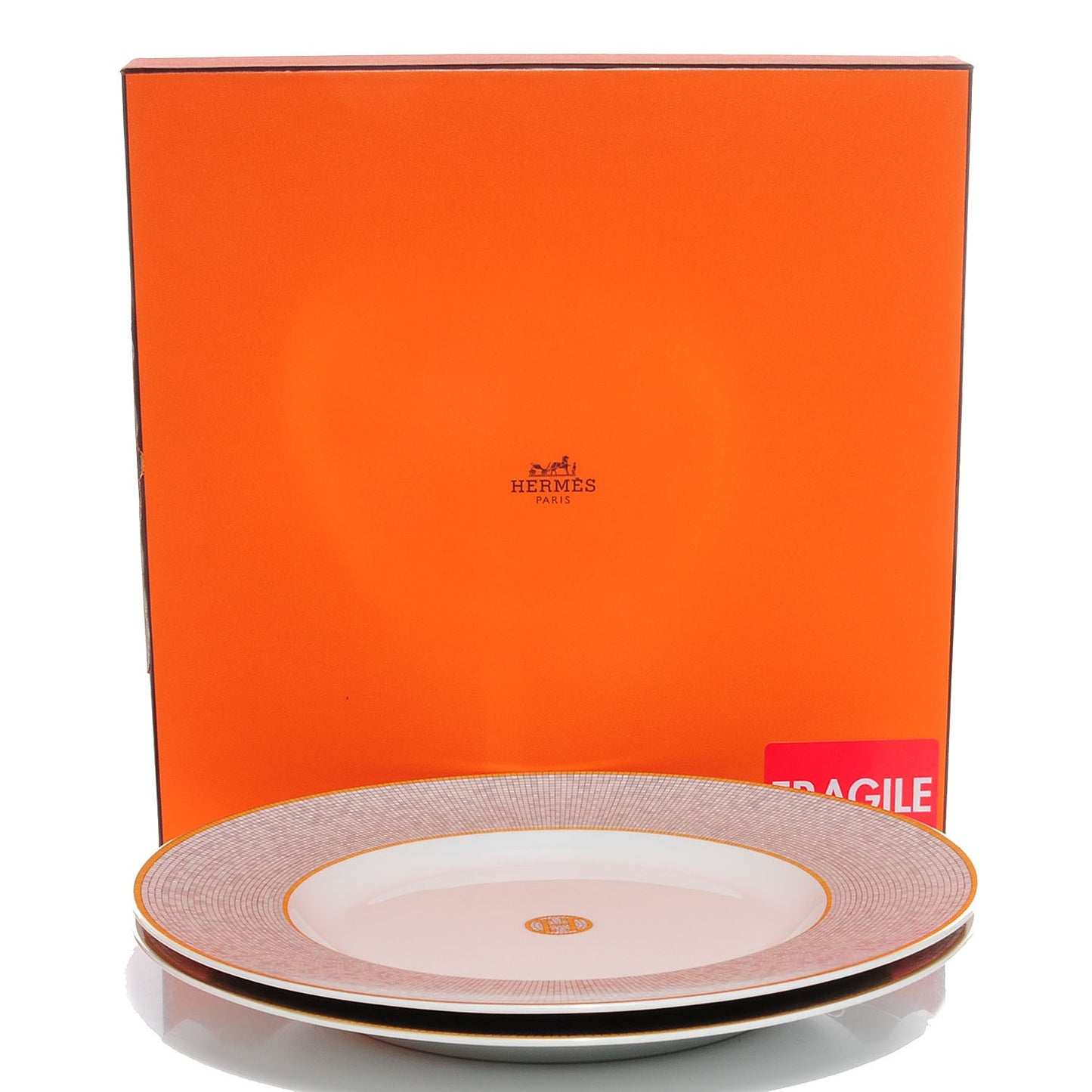 Porcelain Mosaique Au 24 Presentation Plates-Set of 2
