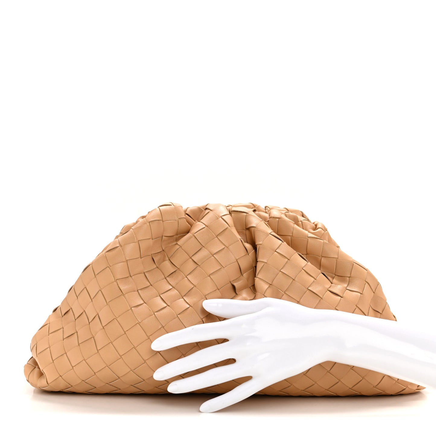 Nappa Maxi Intrecciato The Pouch Oversized Clutch Almond