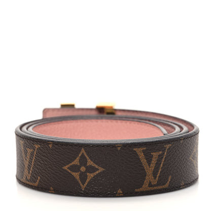 Louis Vuitton Calfskin Monogram 30mm LV Initiales Reversible Belt 85 34 Rose Ballerine 2 of 5