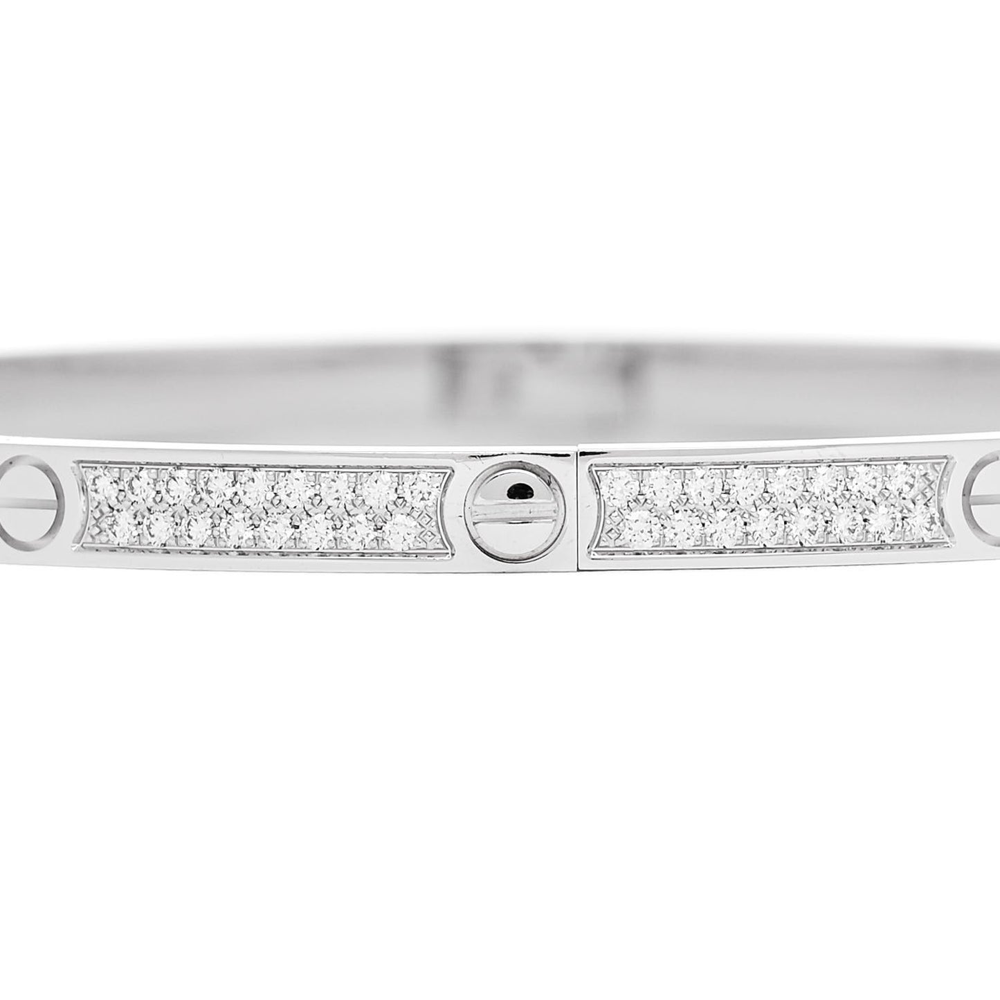 18K White Gold Diamond Small LOVE Paved Bracelet 18
