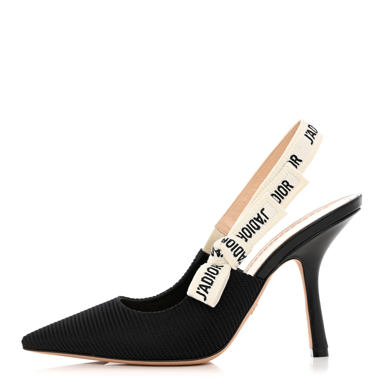 Christian Dior Technical Canvas Ribbon J'Adior Slingback 100mm Pumps 39 Black 1 of 10