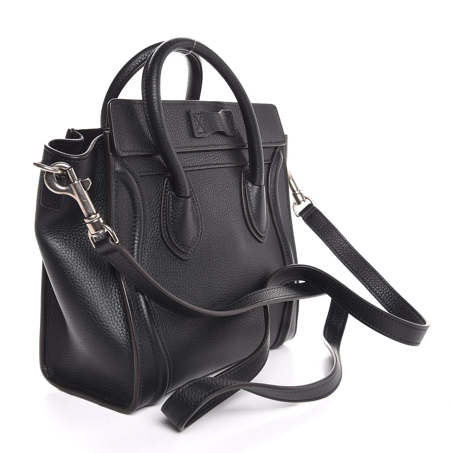 Drummed Calfskin Nano Luggage Black