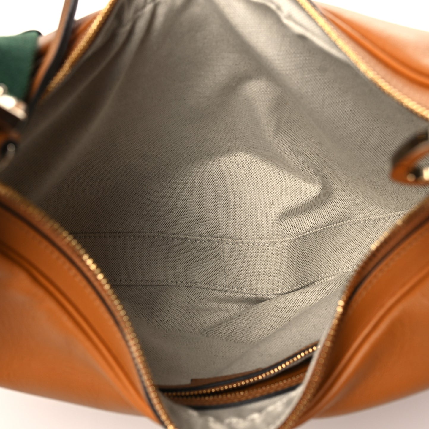 Aria Calfskin Web Large Attache Shoulder Bag Dark Orange