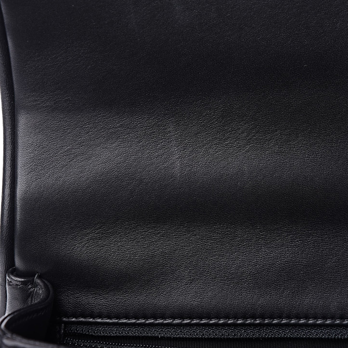 Lambskin Reverse Chevron Quilted Round Top Handle Flap Black