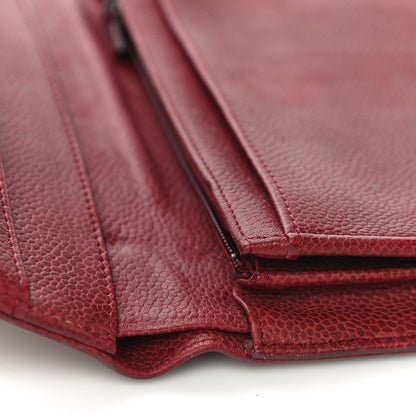 Chanel Caviar Timeless CC Yen Wallet Bordeaux 14 of 22