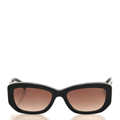 Chanel Acetate Rectangle Sunglasses 5493 Black 2 of 7