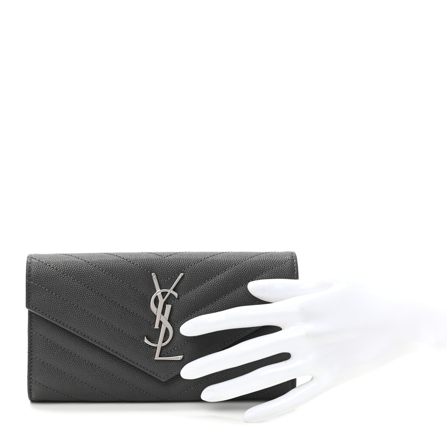 Grain De Poudre Matelasse Chevron Monogram Flap Wallet Storm