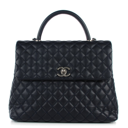 Chanel Caviar Quilted Large Coco Handle Flap Navy Blue 1 of 8