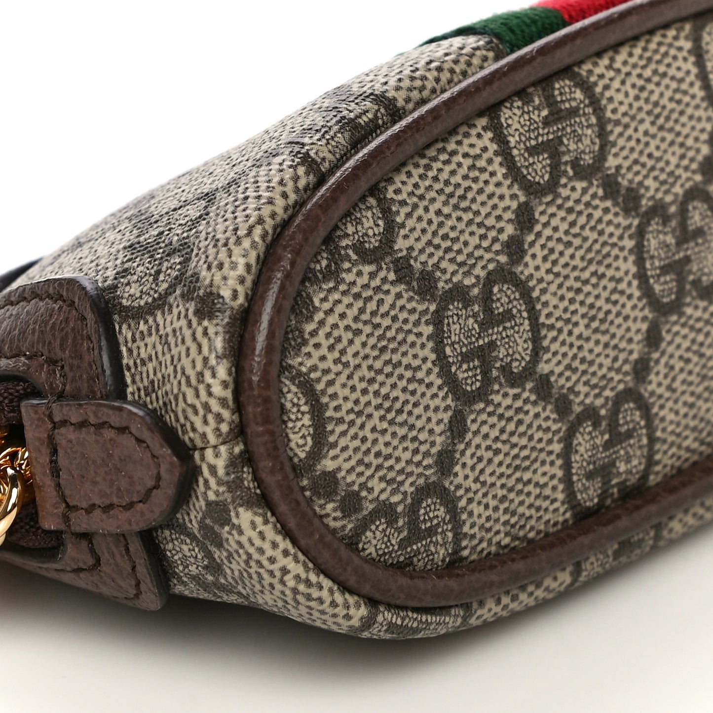 GG Supreme Monogram Web Ophidia Dome Key Pouch Beige New Acero