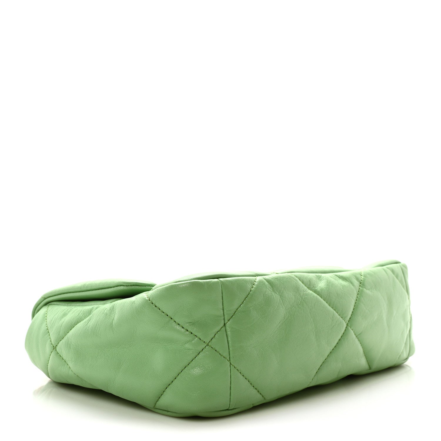 Chanel Goatskin Quilted Medium Chanel 19 Flap Green 4 of 10