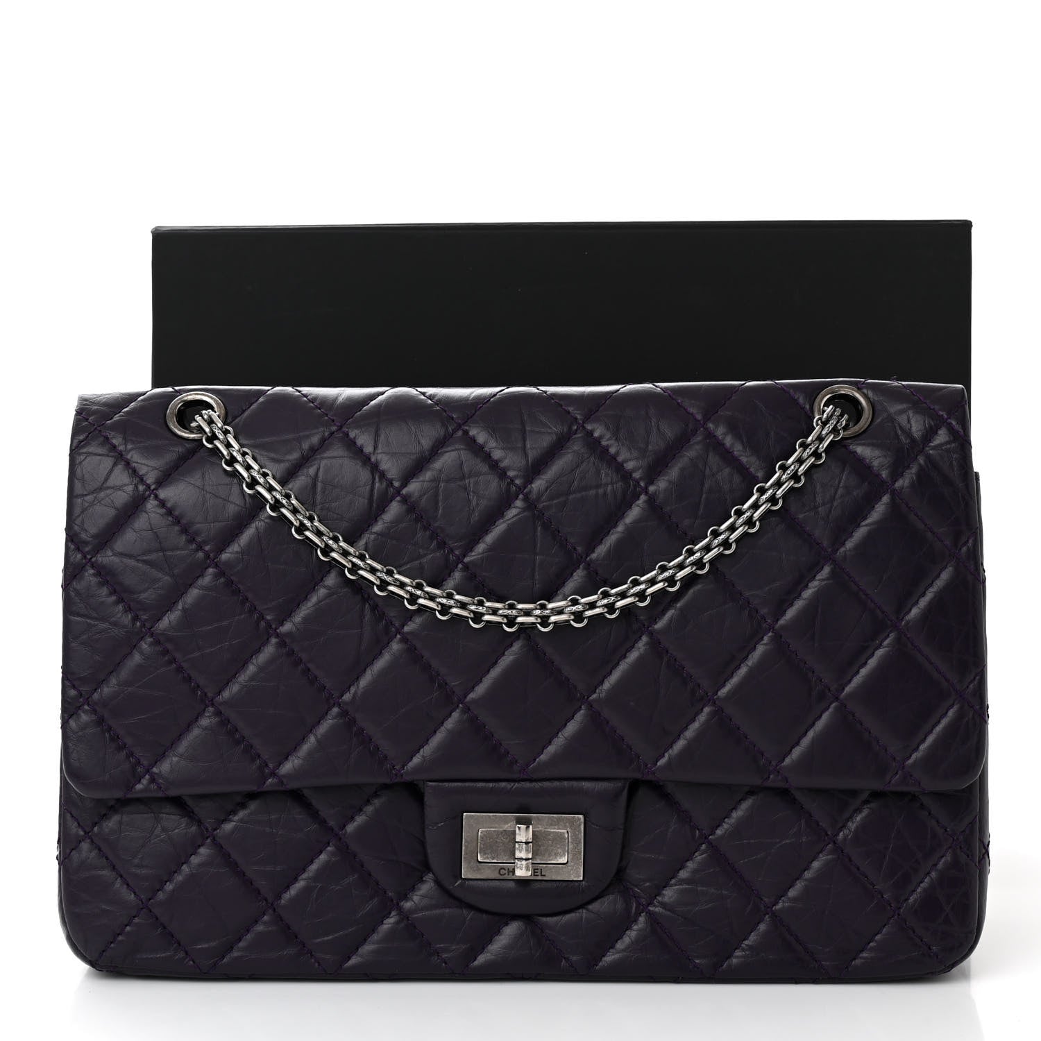 Chanel Aged Calfskin Quilted 2.55 Reissue 227 Flap Dark Purple 12 of 12
