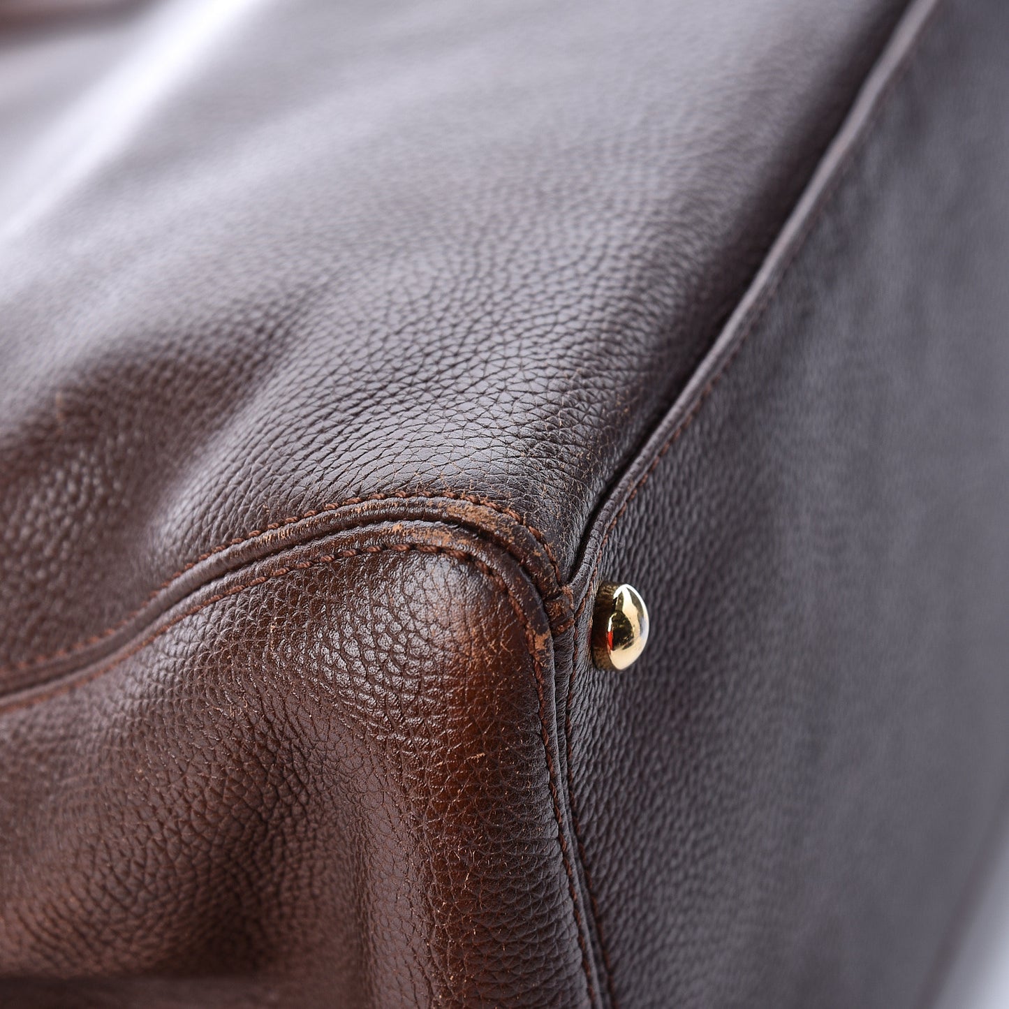 Calfskin Cerf Executive Shopper Tote Brown