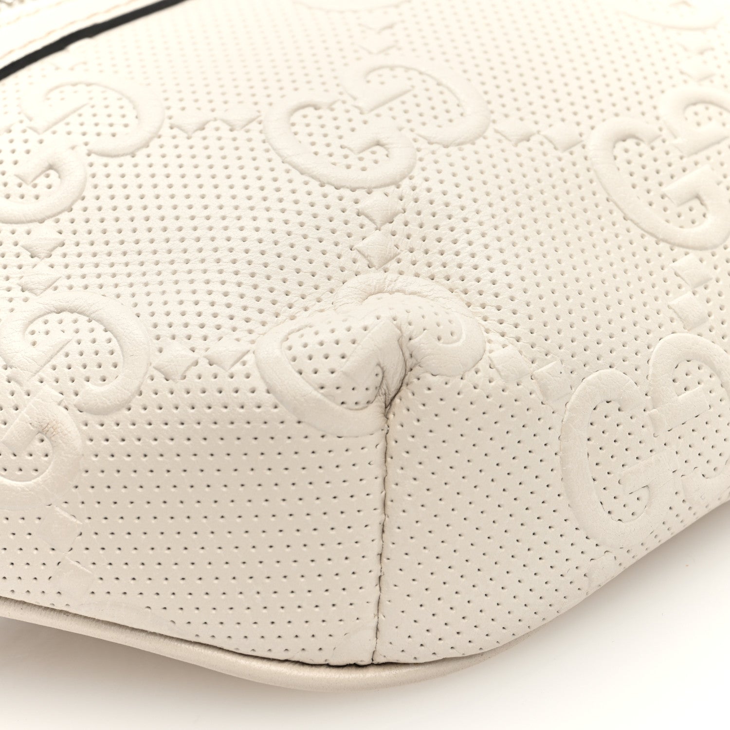 Gucci Calfskin GG Tennis Embossed Belt Bag Mystic White 9 of 10