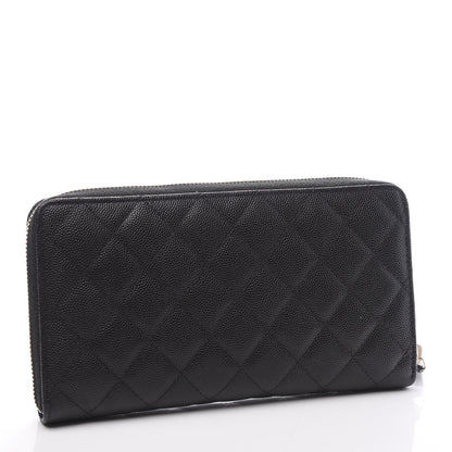 Chanel Caviar Quilted Large Zip Around Organizer Wallet Black 2 of 9