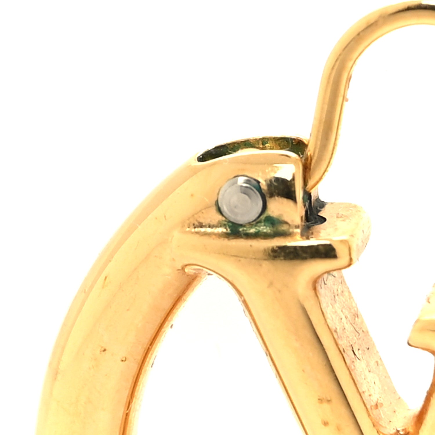 Louis Vuitton Metal Small Louise Hoop Earrings Gold 5 of 6