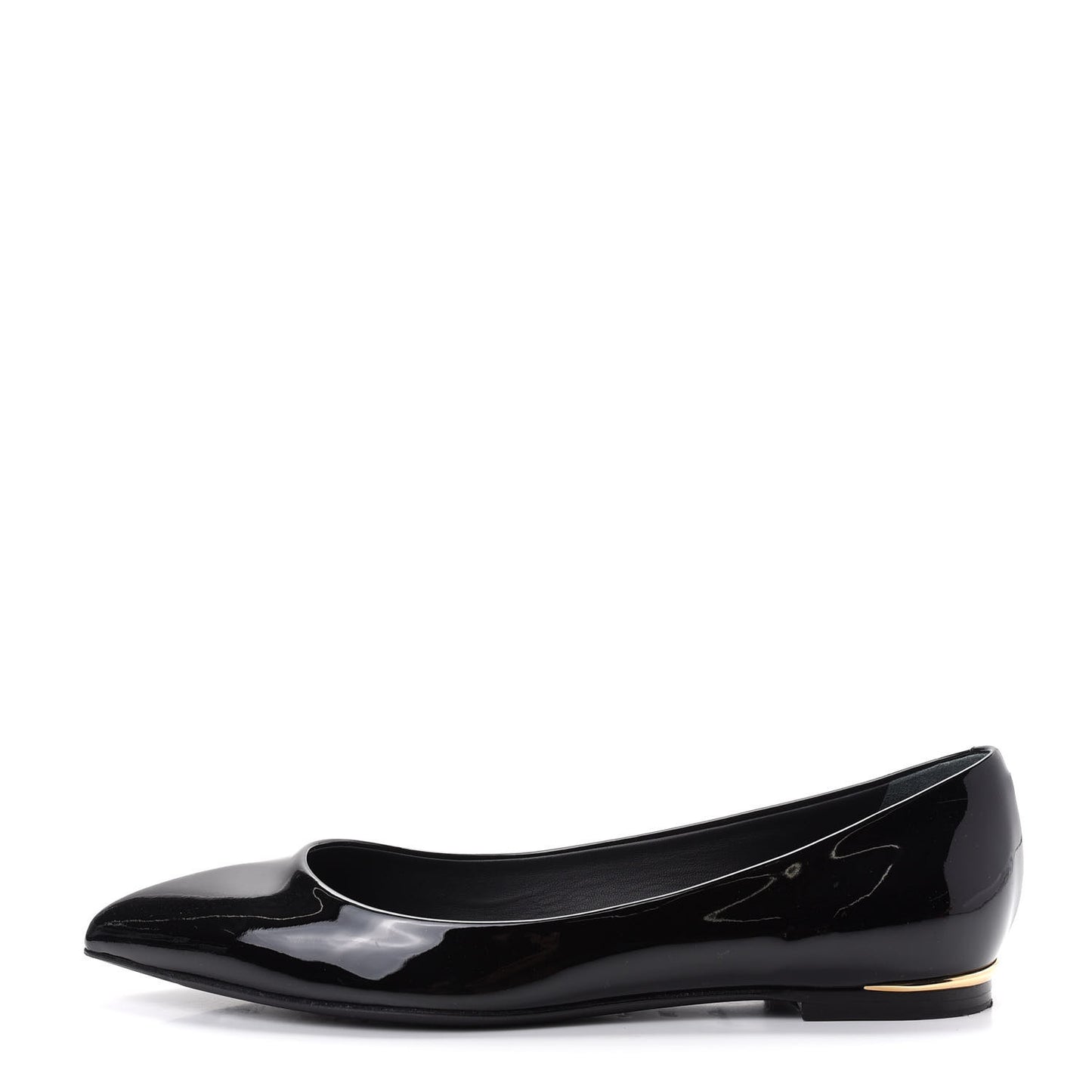 Patent Calfskin Eyeline Ballerina Flats 38 Black