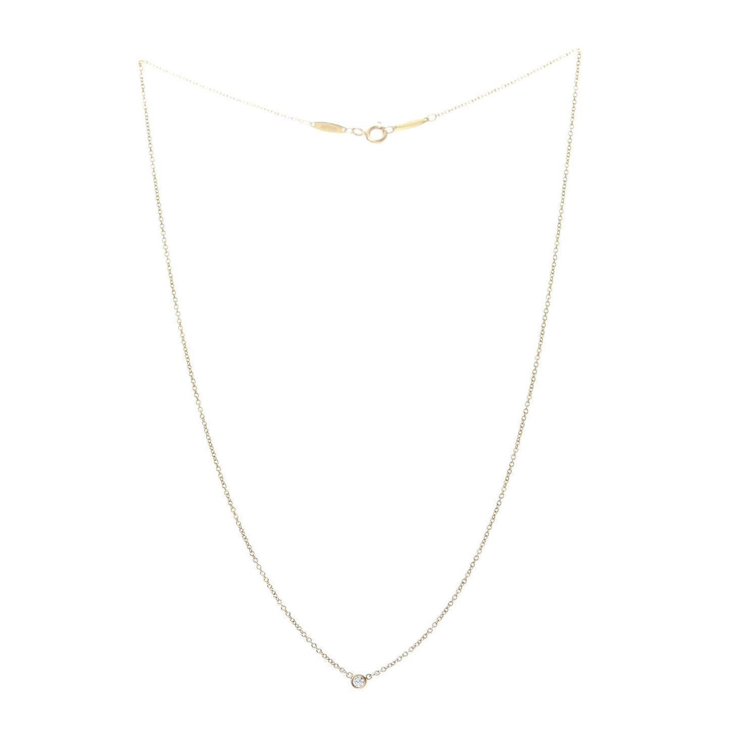 18K Yellow Gold Diamond .05ct Elsa Peretti Diamonds by the Yard Pendant Necklace