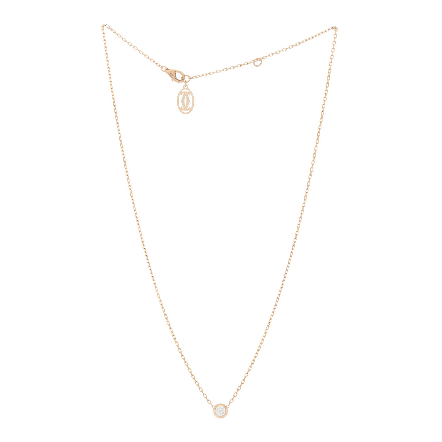 Cartier 18K Pink Gold Diamond LM D'Amour Pendant Necklace 3 of 6