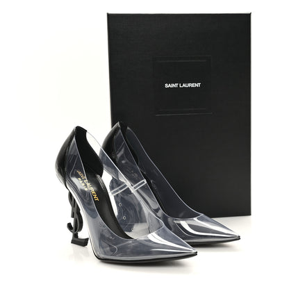 Saint Laurent Patent Calfskin PVC Opyum 110 Pump 36.5 Black Transparent 9 of 10