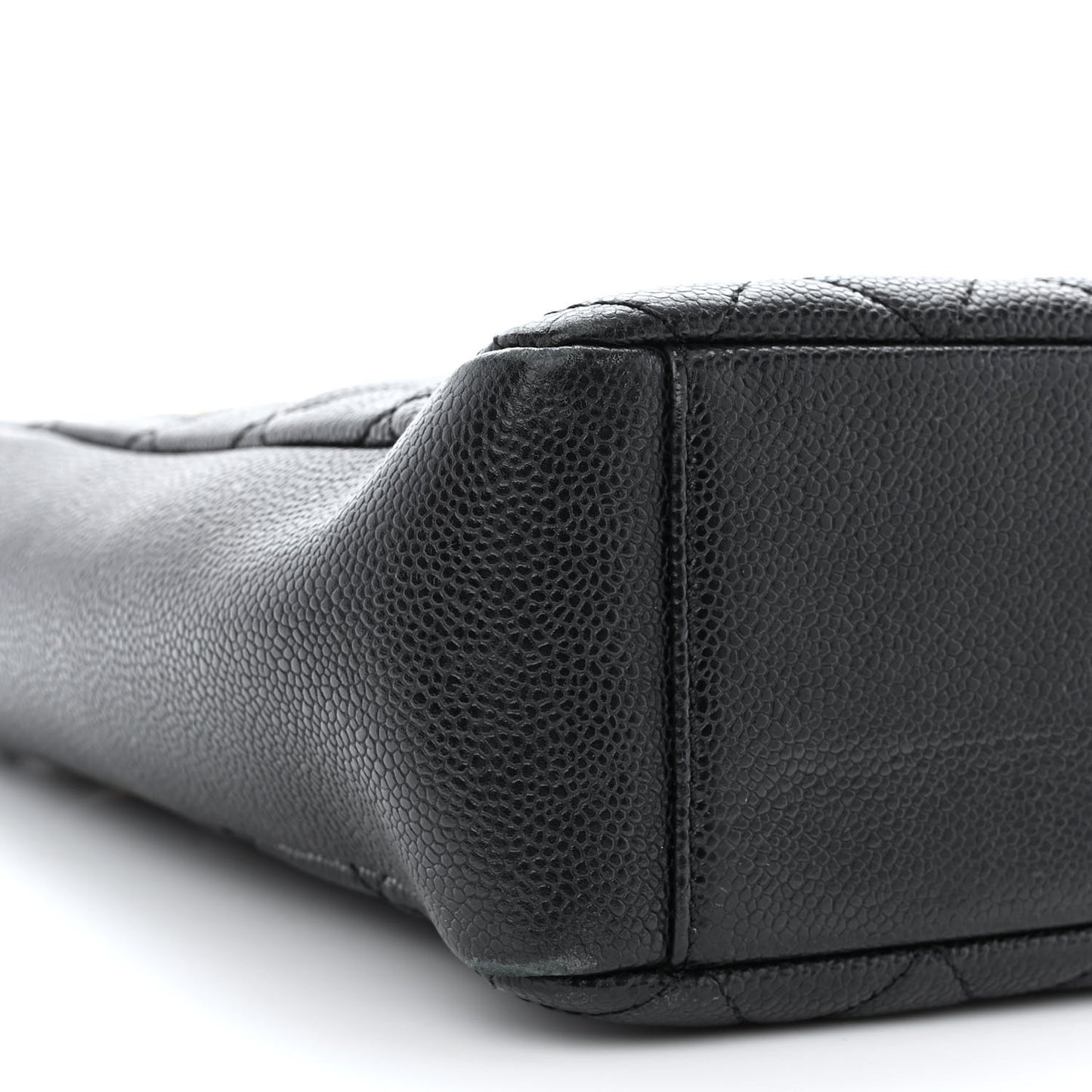 Caviar Quilted Petit Shopping Tote PST Black