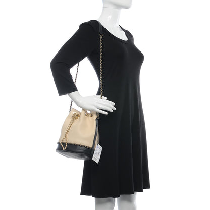 Chanel Lambskin Caviar Lovely Chains Drawstring Bag Beige Black 2 of 8