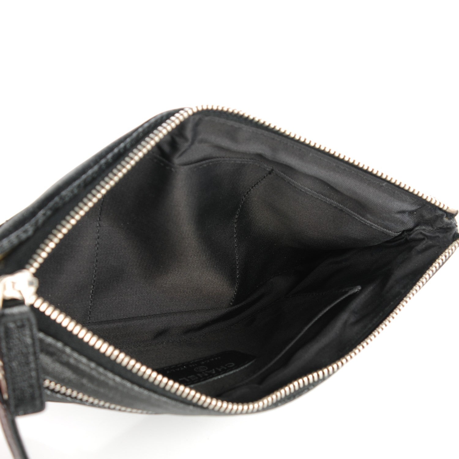 Chanel Coated Canvas Quilted Paris Biarritz Ligne Clutch Black 7 of 7