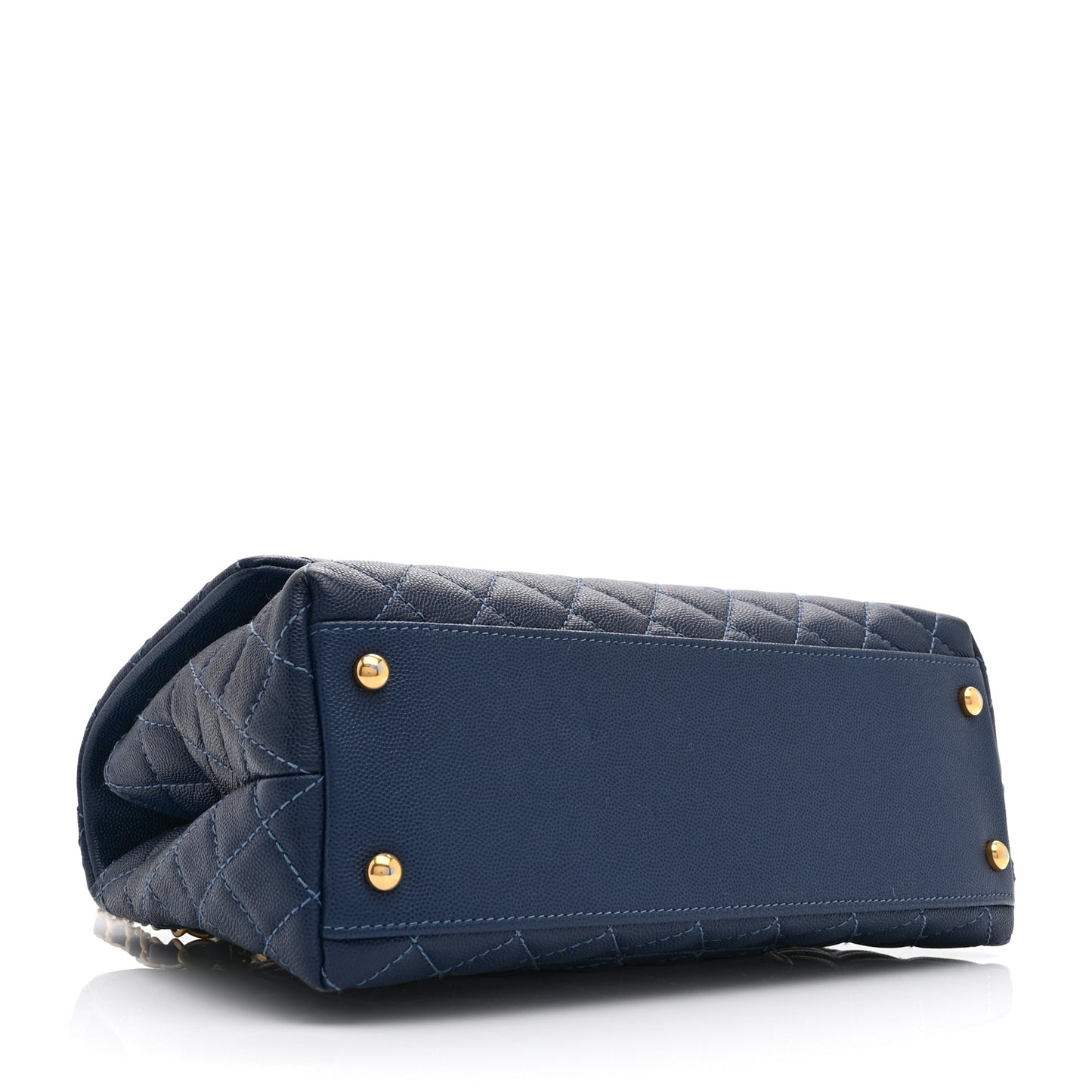 Caviar Quilted Small Coco Handle Flap Blue