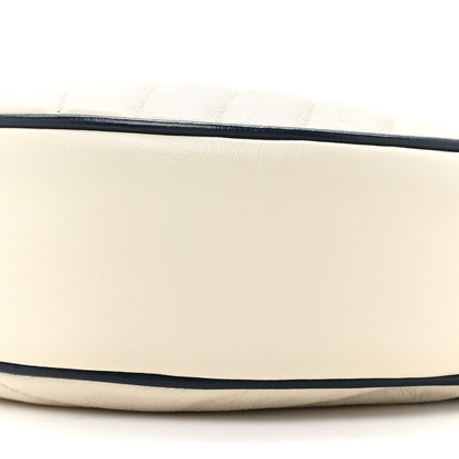 Gucci Azalea Calfskin Matelasse Diagonal Mini Torchon GG Marmont Round Shoulder Bag Mystic White Blue Agata 8 of 9