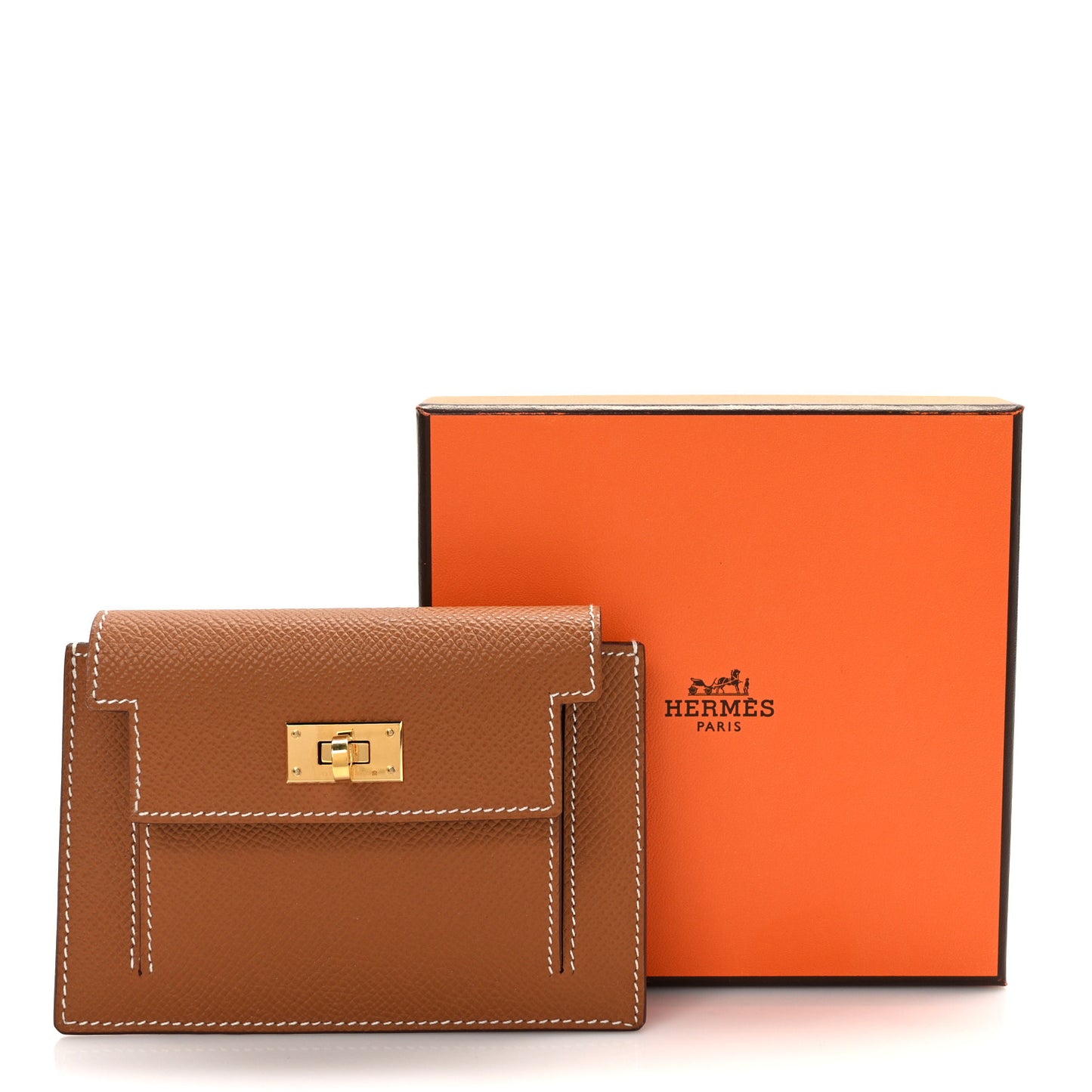 Epsom Kelly Pocket Compact Wallet Gold