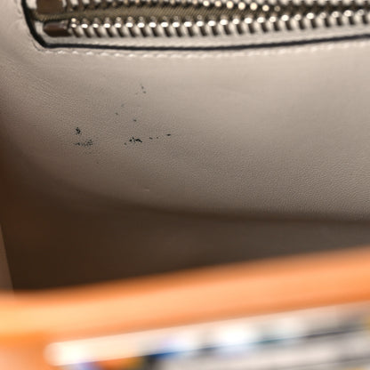 Fendi Vitello Seta Shiny Nappa Plexiglass Granite Medium Peekaboo Iconic Satchel Ginger Latte 7 of 9