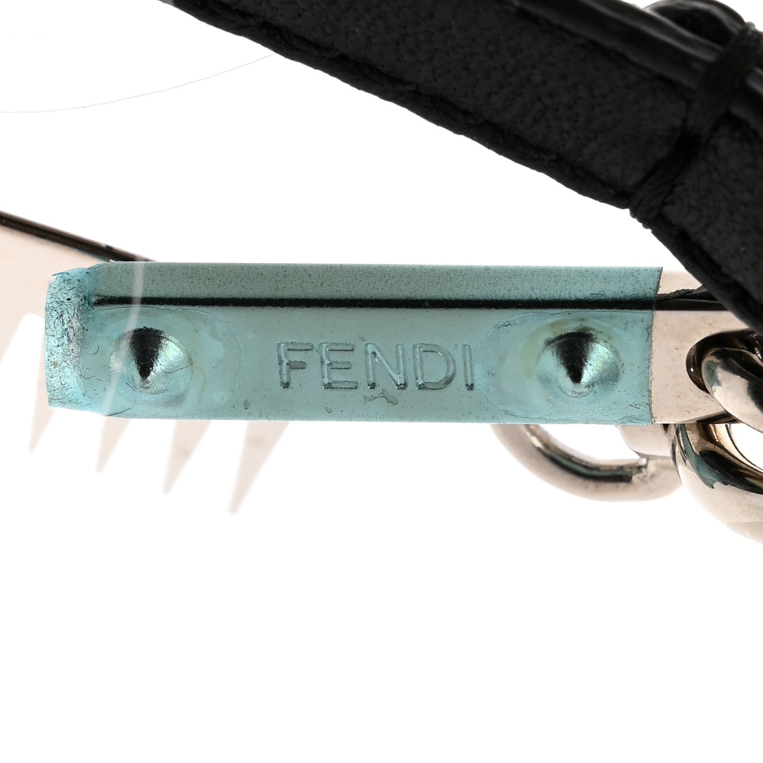Fendi Fox Goat Mink Fur Nappa Crystal Studded Mini Karlito Tuxedo Bag Charm White Multicolor 4 of 6