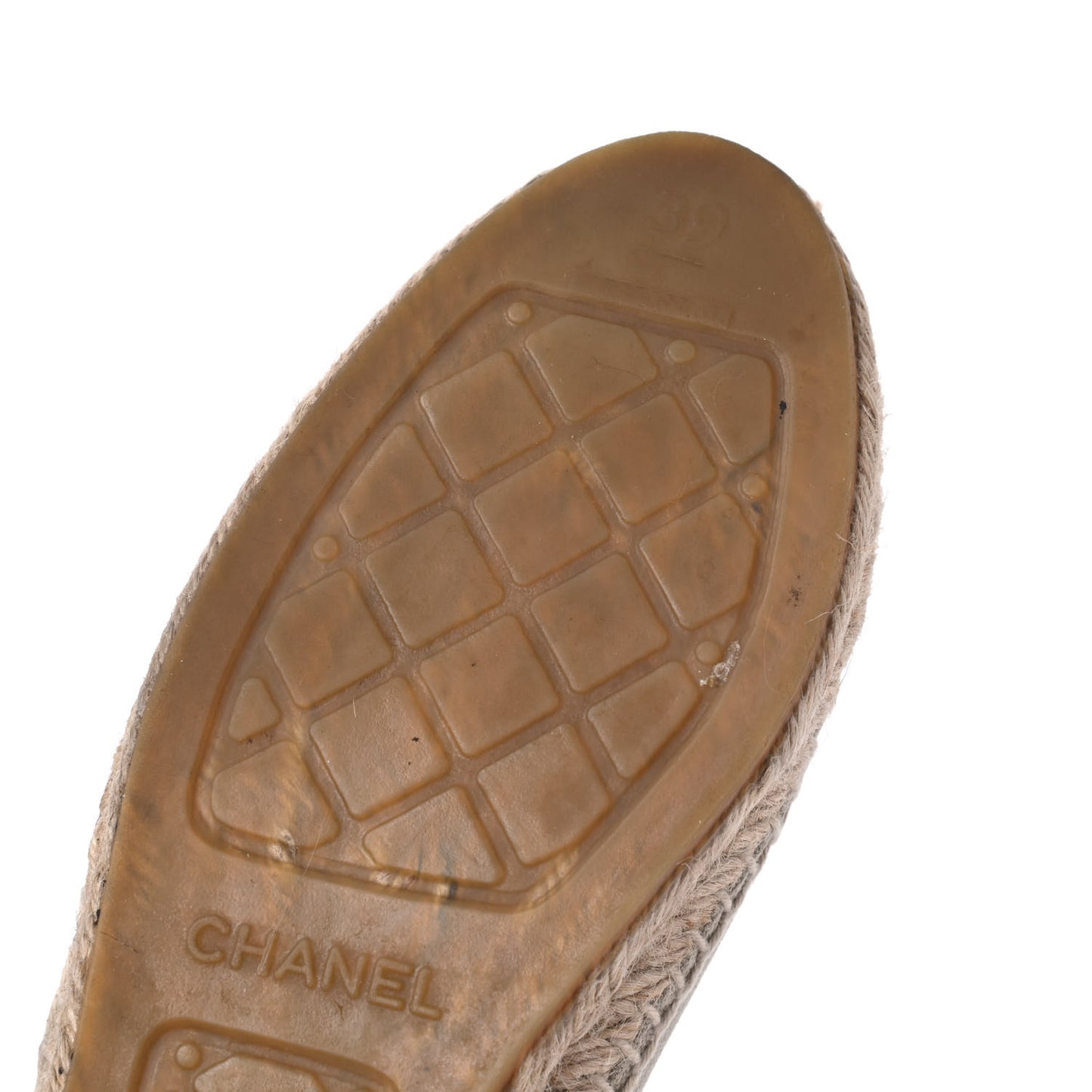 Canvas Grosgrain CC Espadrilles 39 Beige Black