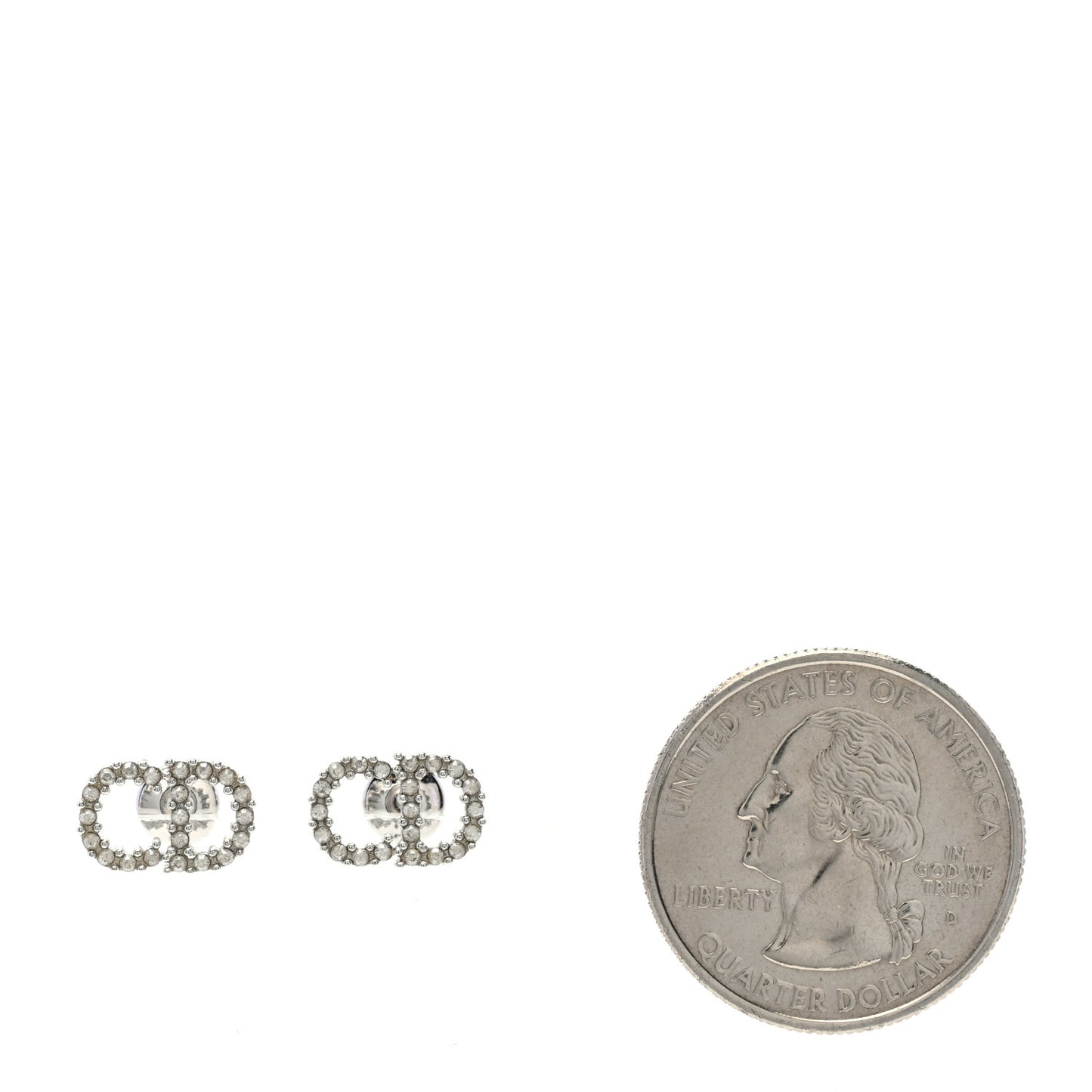 Strass Crystal CD Earrings Silver