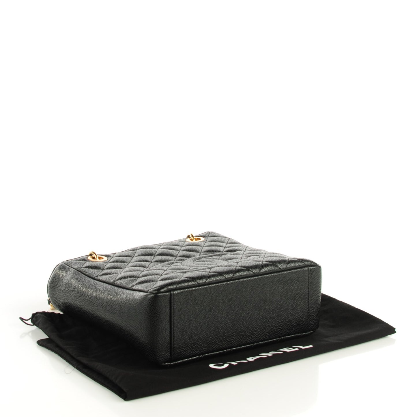 Caviar Quilted Petit Shopping Tote PST Black