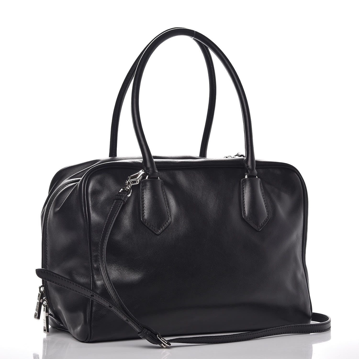Prada Soft Calf Large Inside Tote Black Mughetto 4 of 13